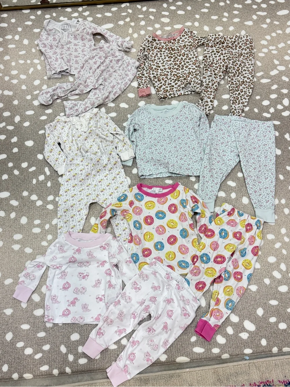 Lot of 22 Bamboo Pajamas set pima kissy kissy baby toddler girl long sleeve pant